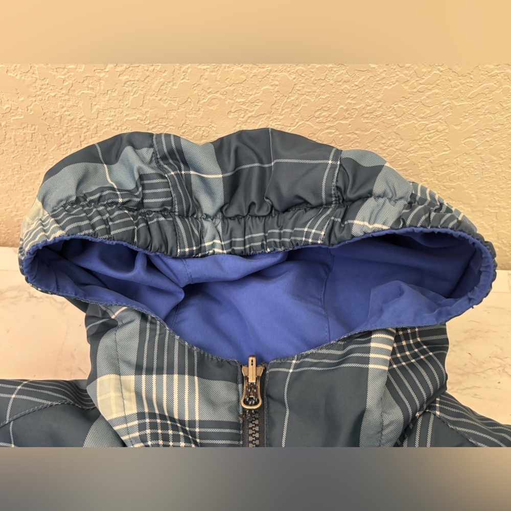 Polar Edge Reversible Winter Jacket Boys size Large Plaid Blue Full Zip Coat​​ - Picture 4 of 6